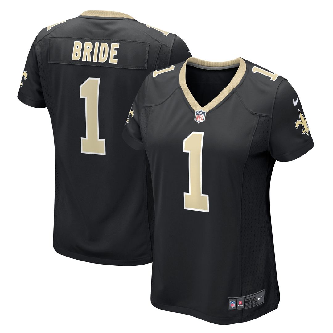 Number 1 Bride New Orleans Saints Nike Women's Game Jersey - Black Official NFL Team Apparel Football Fan Gear