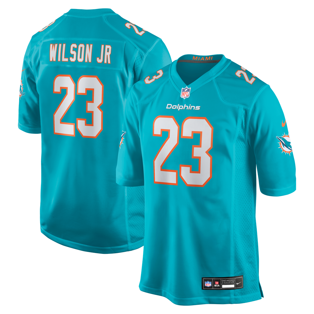 Jeff Wilson Jr. Miami Dolphins Nike Game Player Jersey - Aqua Official NFL Team Apparel Football Fan Gear
