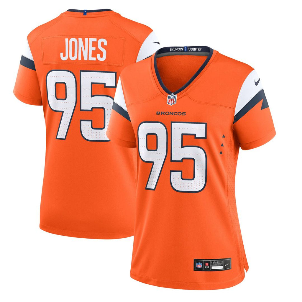 Sai'vion Jones Denver Broncos Nike Women's Team Game Jersey - Orange Official NFL Team Apparel Football Fan Gear