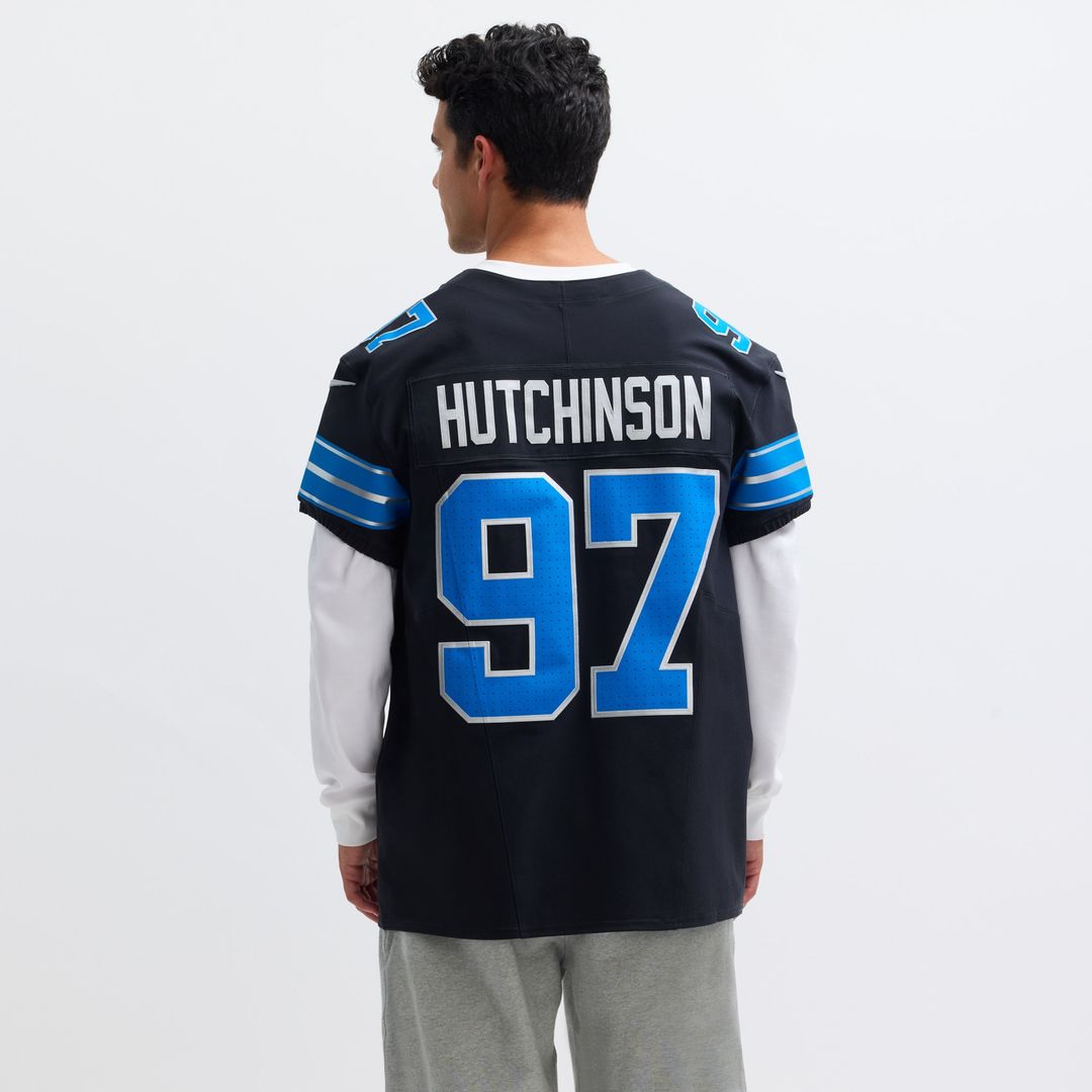 Aidan Hutchinson Detroit Lions Nike Alternate Vapor F.U.S.E. Elite Jersey - Black Official NFL Team Apparel Football Fan Gear