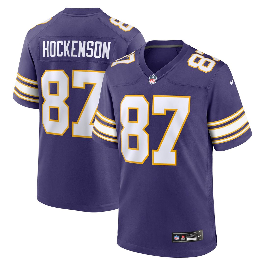 T.J. Hockenson Minnesota Vikings Nike Classic Player Game Jersey - Purple Official NFL Team Apparel Football Fan Gear