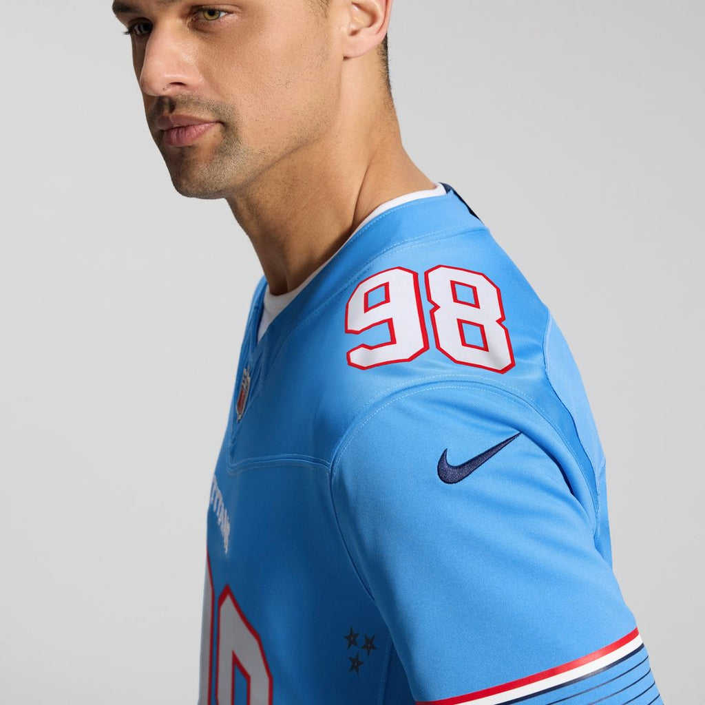 Jeffery Simmons Tennessee Titans Nike Vapor F.U.S.E. Sewn Down Limited Jersey - Light Blue Official NFL Team Apparel Football Fan Gear