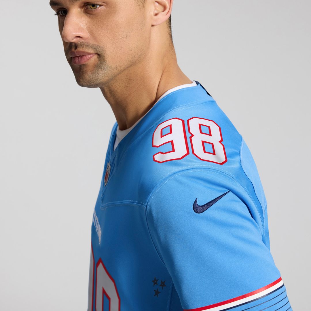 Jeffery Simmons Tennessee Titans Nike Vapor F.U.S.E. Sewn Down Limited Jersey - Light Blue Official NFL Team Apparel Football Fan Gear