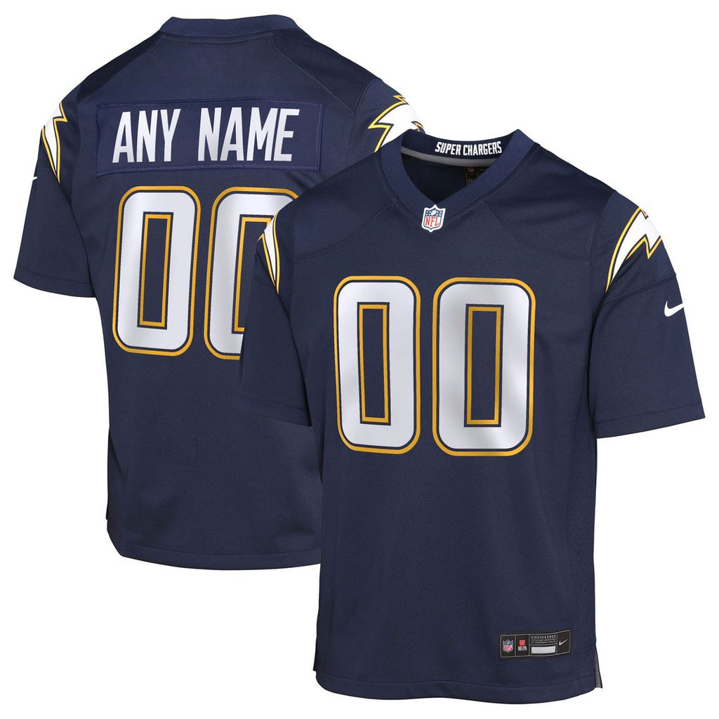 Los Angeles Chargers Nike Youth Alternate Super Chargers Game Custom Jersey - Navy Official NFL Team Apparel Football Fan Gear