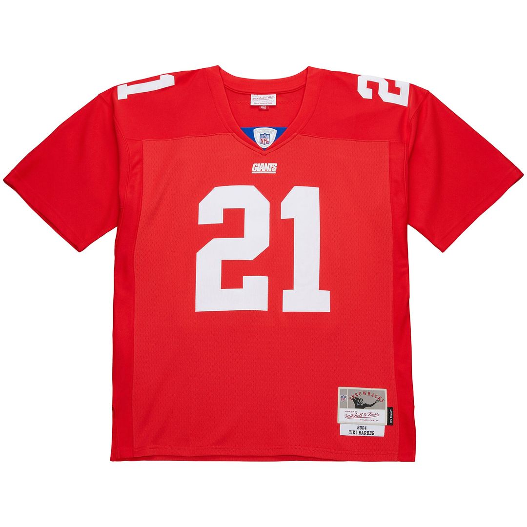 Tiki Barber New York Giants Mitchell & Ness 2004 Legacy Replica Jersey - Red Official NFL Team Apparel Football Fan Gear