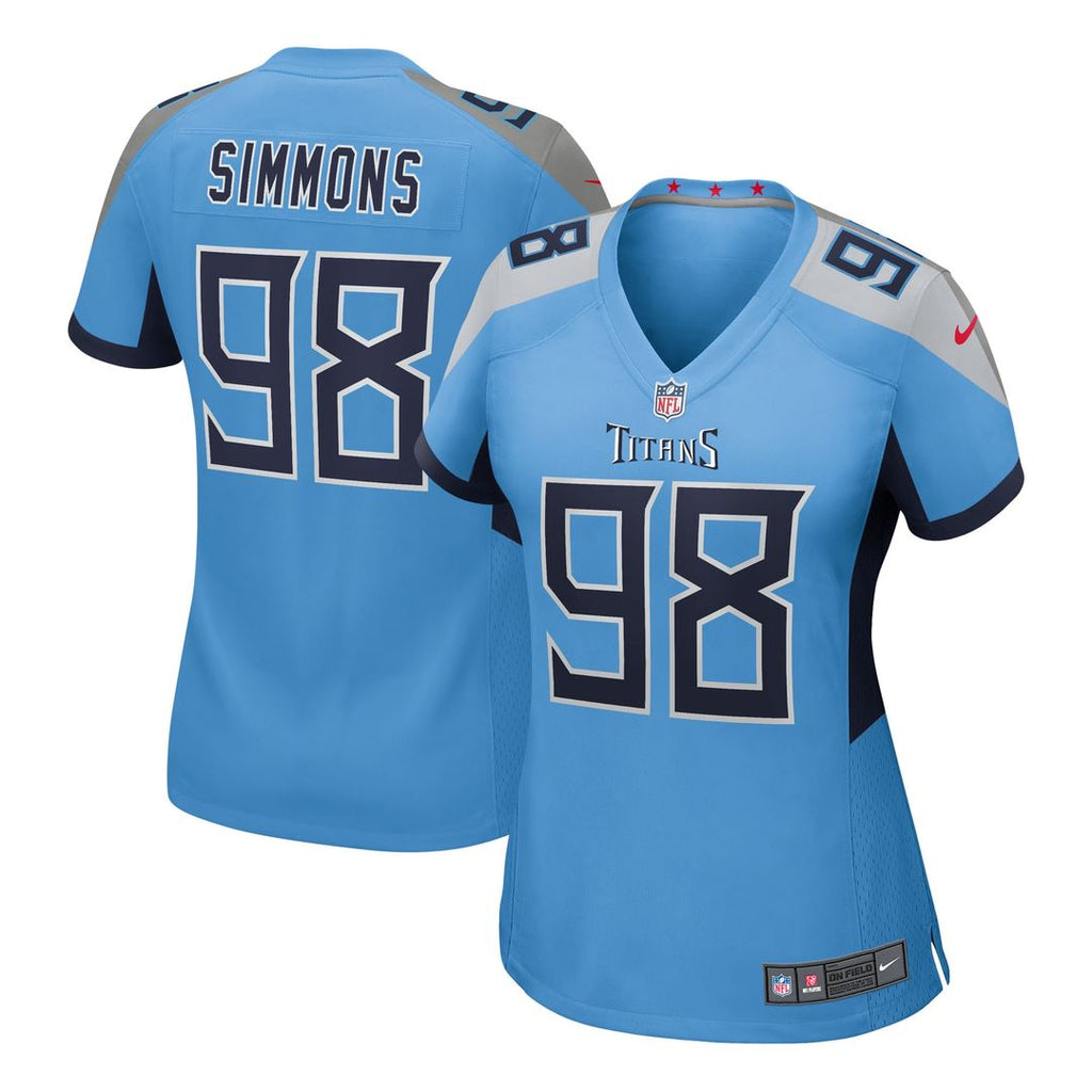 Jeffery Simmons Tennessee Titans Nike Women's Team Game Jersey - Light Blue Official NFL Team Apparel Football Fan Gear