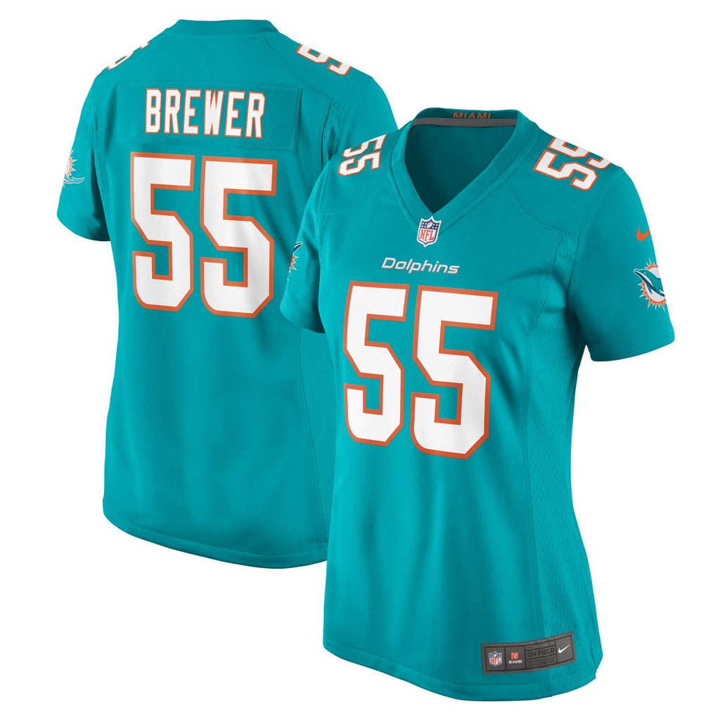 Aaron Brewer Miami Dolphins Nike Women's Game Jersey - Aqua Official NFL Team Apparel Football Fan Gear