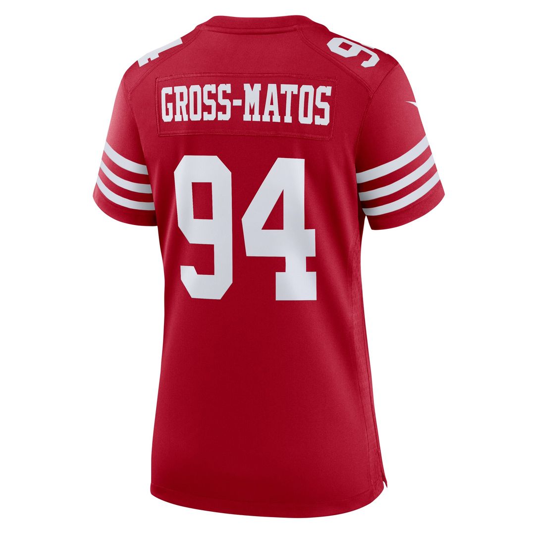 Yetur Gross-Matos San Francisco 49ers Nike Women's Team Game Jersey - Scarlet Official NFL Team Apparel Football Fan Gear