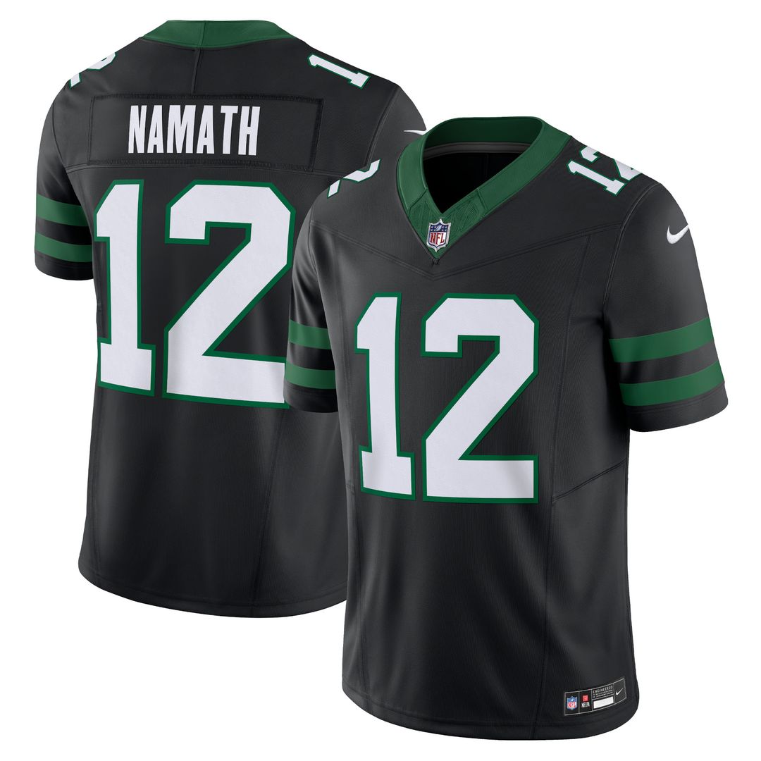 Joe Namath New York Jets Nike Alternate Vapor F.U.S.E. Limited Jersey - Legacy Black Official NFL Team Apparel Football Fan Gear