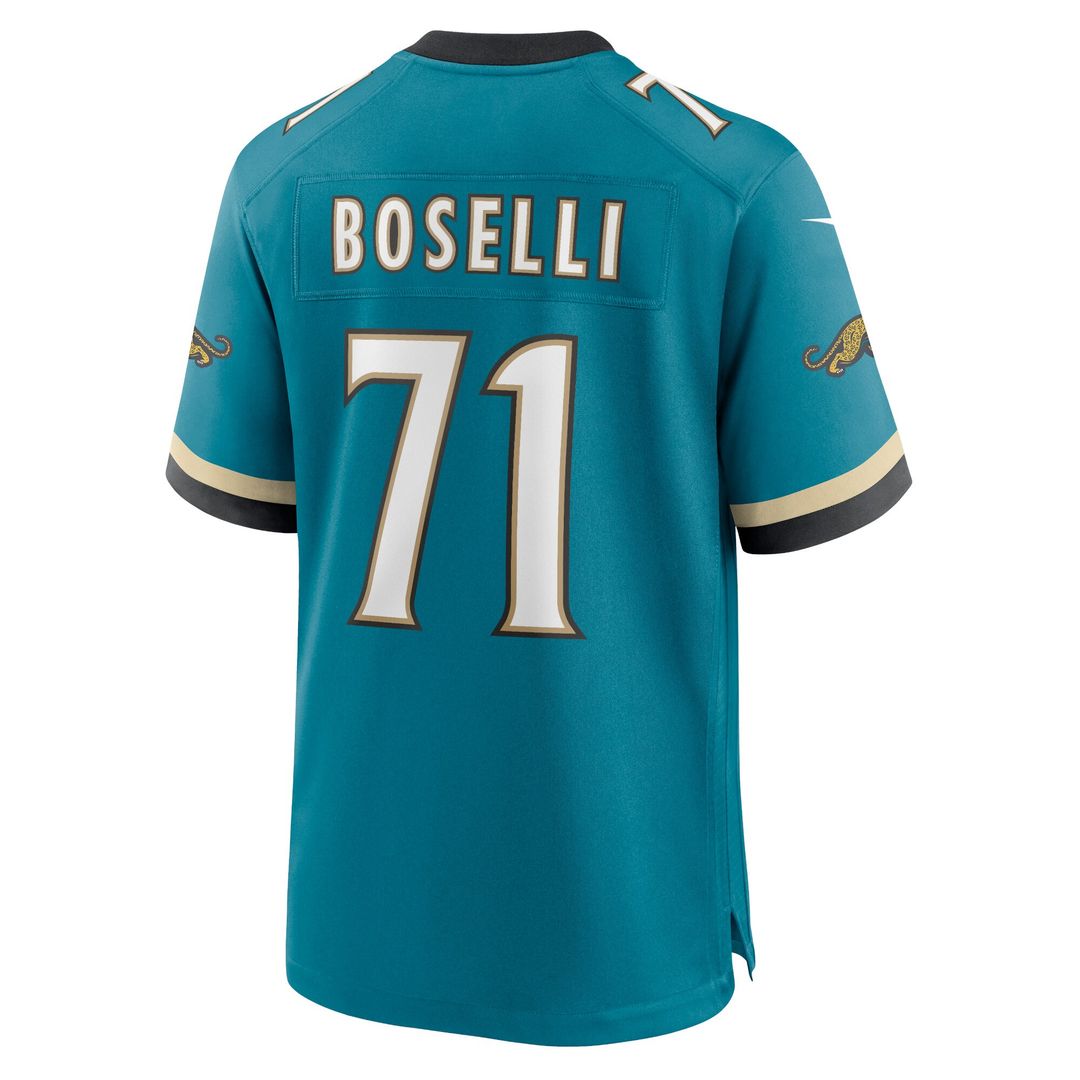 Tony Boselli Jacksonville Jaguars Nike Prowler Throwback Retired Player Game Jersey - Teal Official NFL Team Apparel Football Fan Gear