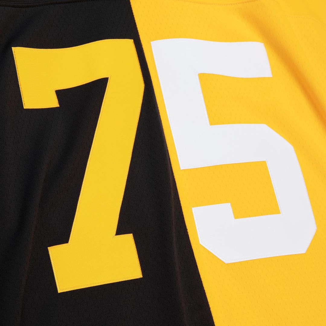 Joe Greene Pittsburgh Steelers Mitchell & Ness 1976 Split Legacy Replica Jersey - Black/Gold Official NFL Team Apparel Football Fan Gear