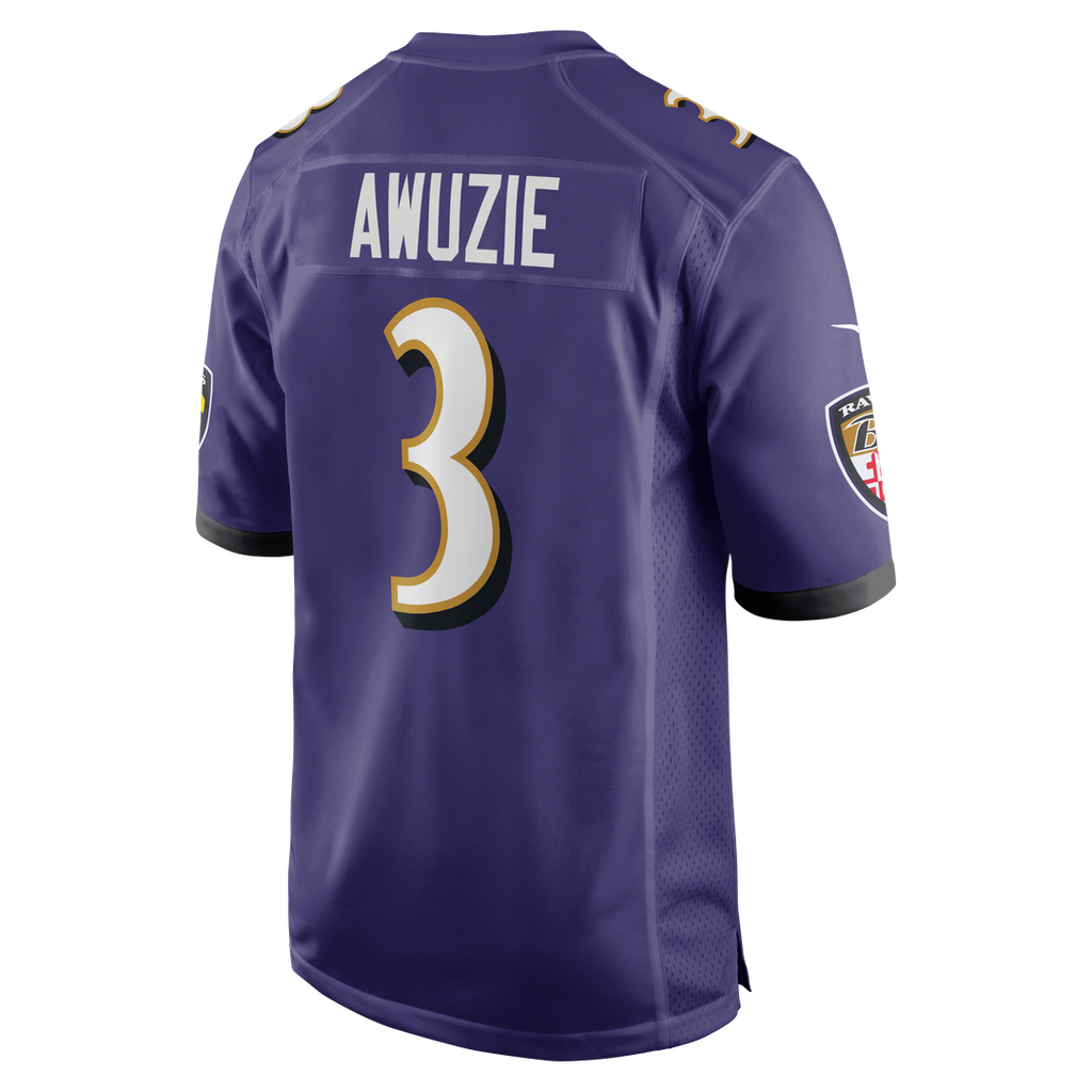 Chidobe Awuzie Baltimore Ravens Nike Team Game Jersey - Purple Official NFL Team Apparel Football Fan Gear