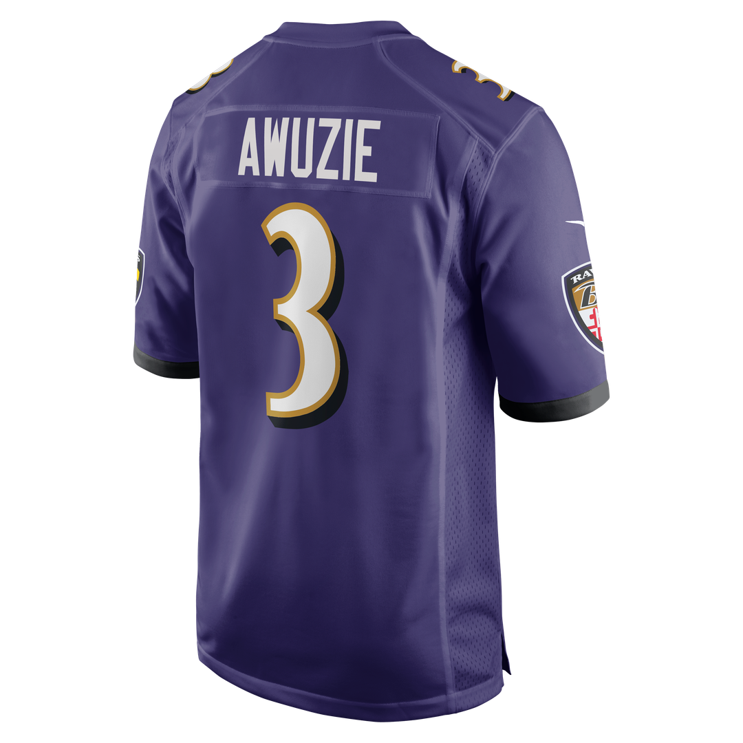 Chidobe Awuzie Baltimore Ravens Nike Team Game Jersey - Purple Official NFL Team Apparel Football Fan Gear