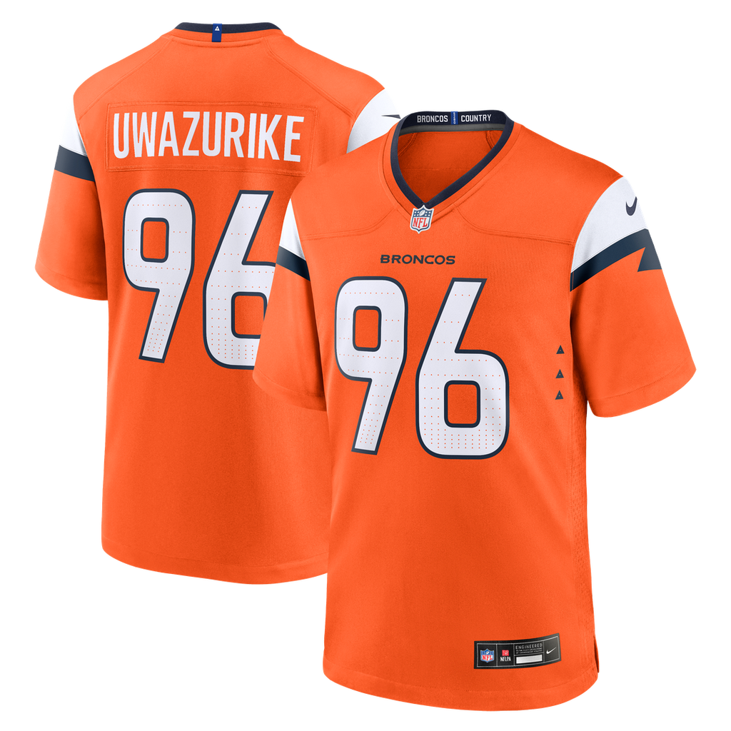 Eyioma Uwazurike Denver Broncos Nike Team Game Jersey - Orange Official NFL Team Apparel Football Fan Gear