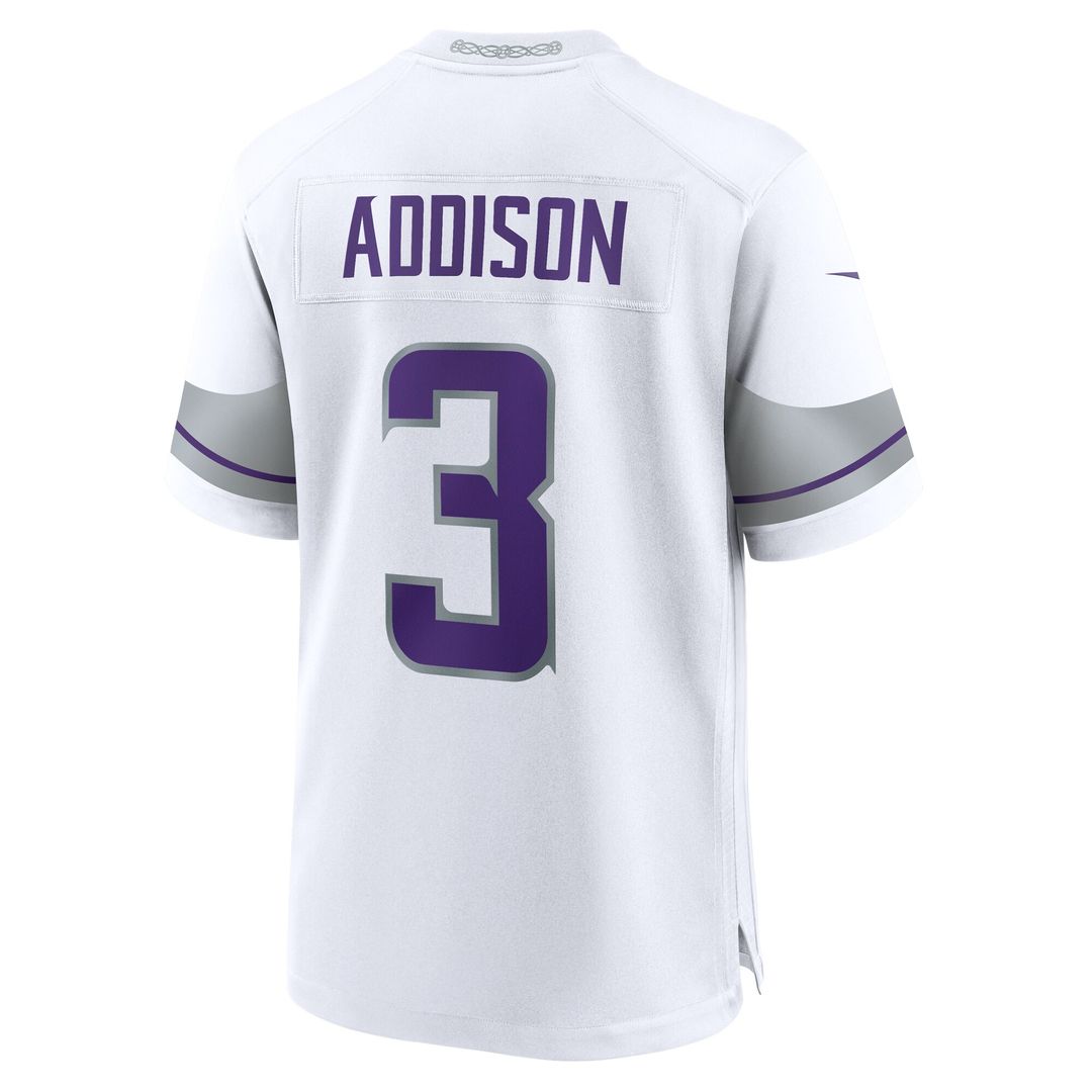 Jordan Addison Minnesota Vikings Nike Alternate Game Player Jersey - White Official NFL Team Apparel Football Fan Gear