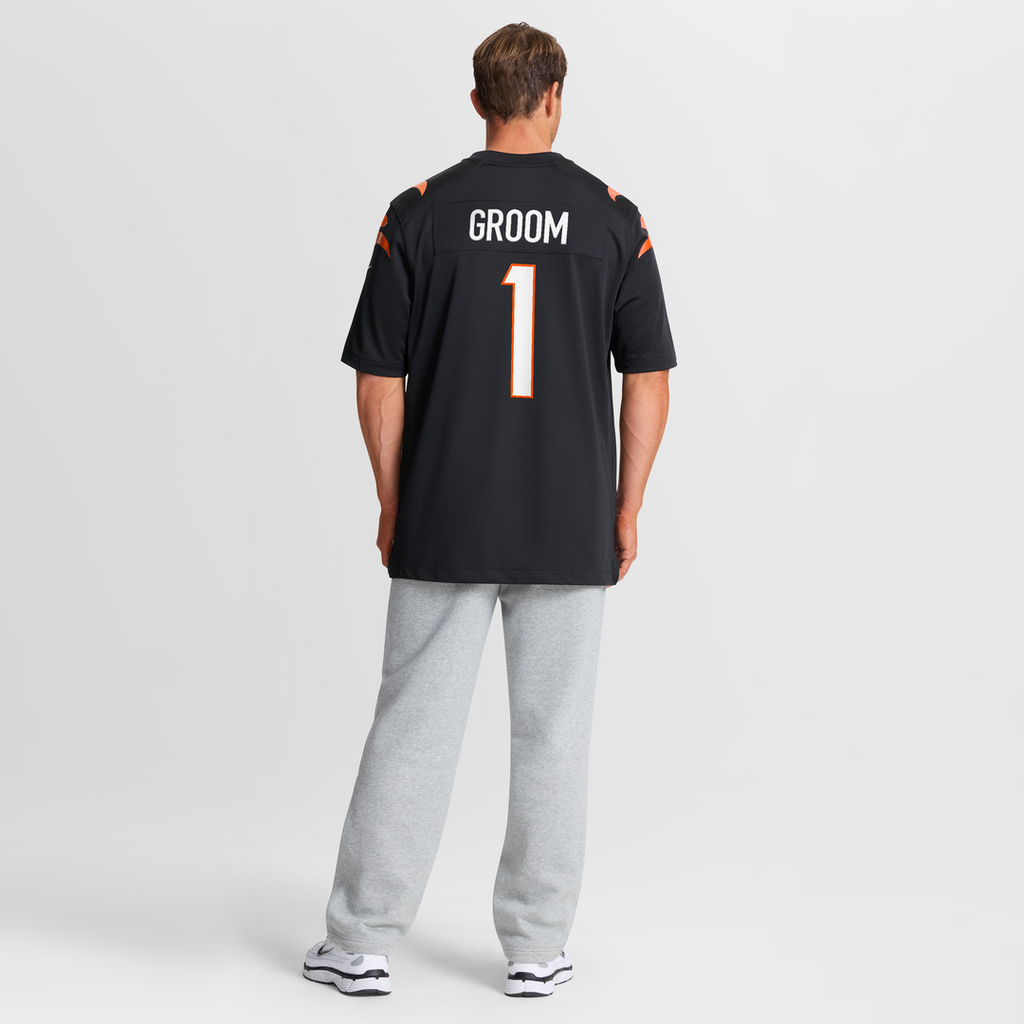 Number 1 Groom Cincinnati Bengals Nike Game Jersey - Black Official NFL Team Apparel Football Fan Gear
