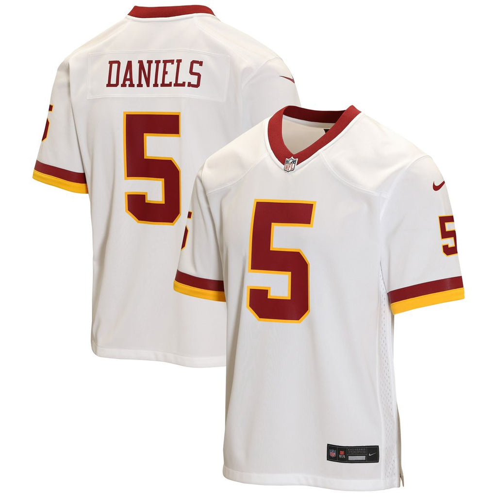 Jayden Daniels Washington Commanders Nike Youth Game Jersey - White Official NFL Team Apparel Football Fan Gear