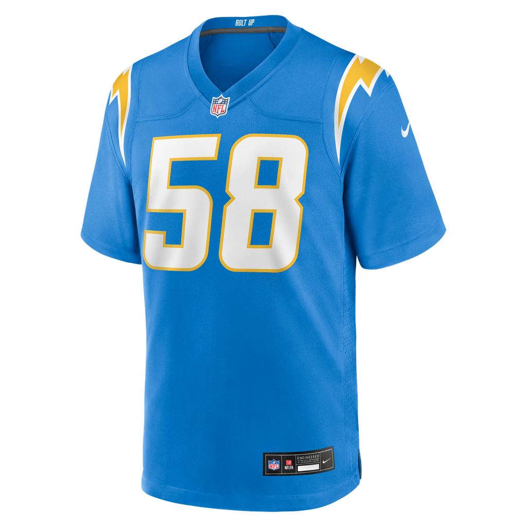 Tae Crowder Los Angeles Chargers Nike Team Game Jersey - Powder Blue Official NFL Team Apparel Football Fan Gear