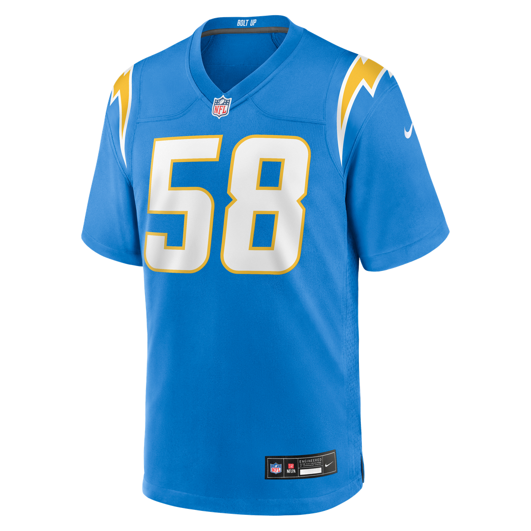 Tae Crowder Los Angeles Chargers Nike Team Game Jersey - Powder Blue Official NFL Team Apparel Football Fan Gear