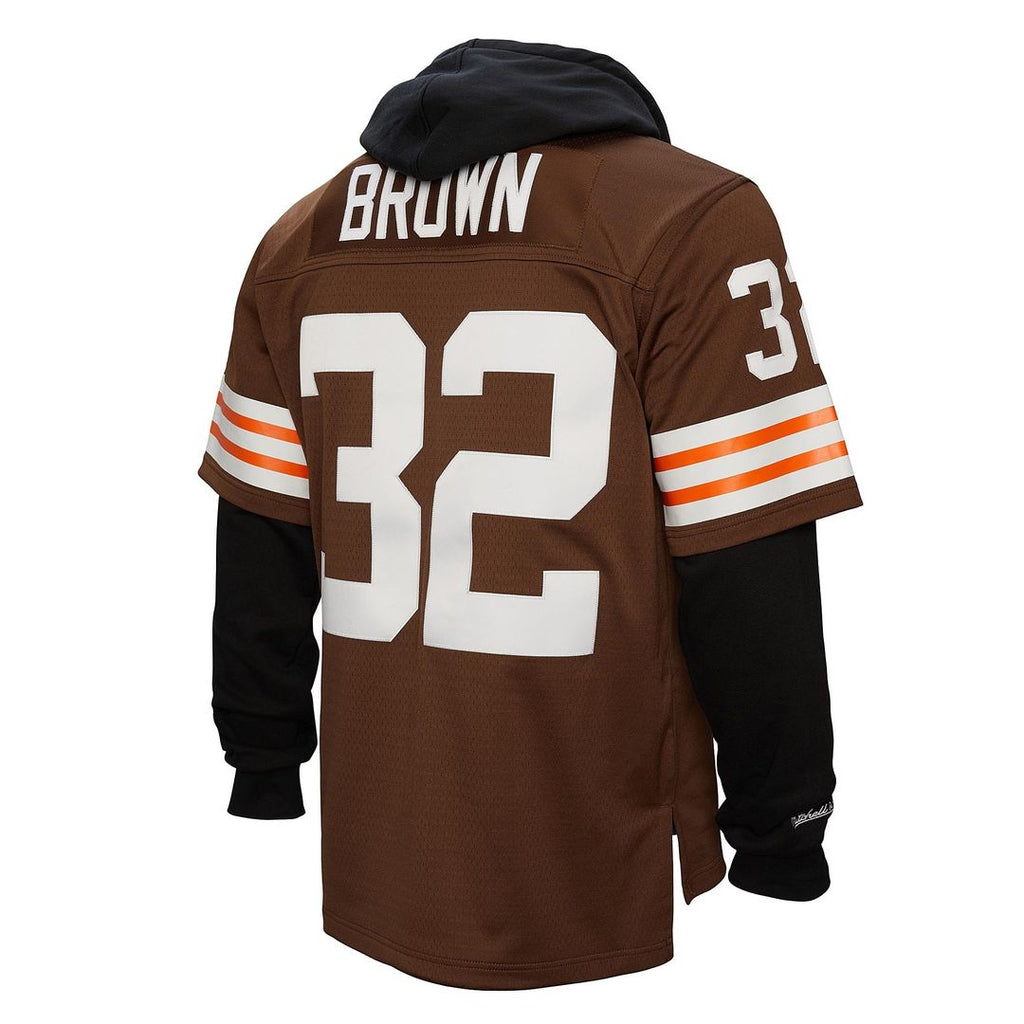 Jim Brown Cleveland Browns Mitchell & Ness Player Name & Number Hoodie Legacy Jersey - Brown Official NFL Team Apparel Football Fan Gear