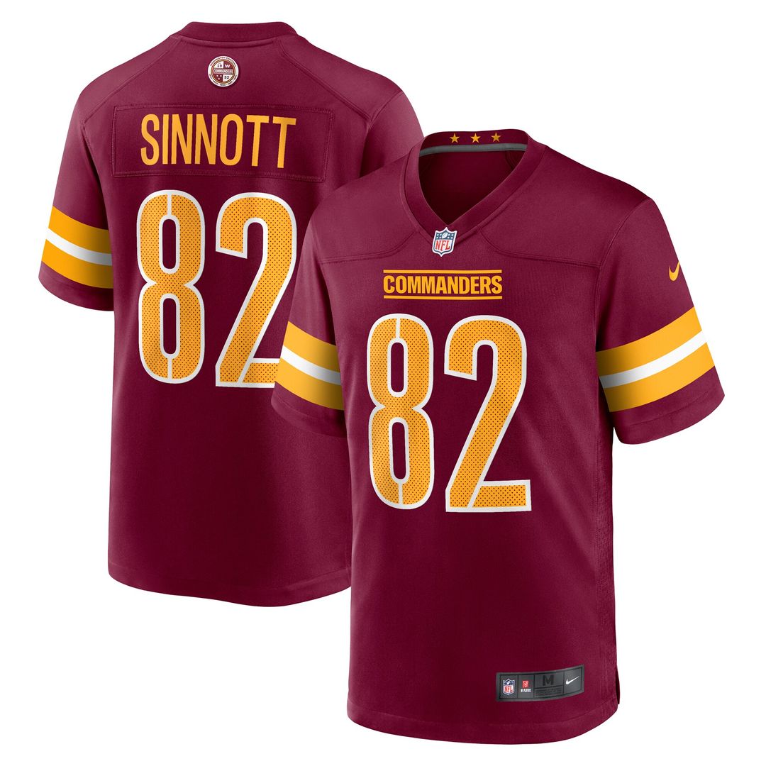 Ben Sinnott Washington Commanders Nike Game Jersey - Burgundy Official NFL Team Apparel Football Fan Gear