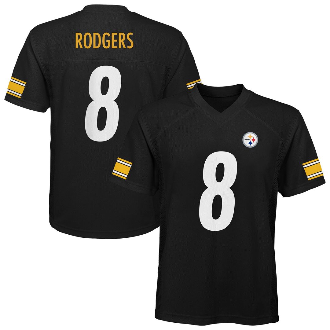Aaron Rodgers Pittsburgh Steelers Outerstuff Preschool Replica Player Jersey - Black Official NFL Team Apparel Football Fan Gear