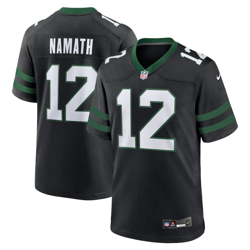 Joe Namath New York Jets Nike Alternate Retired Player Game Jersey - Legacy Black Official NFL Team Apparel Football Fan Gear