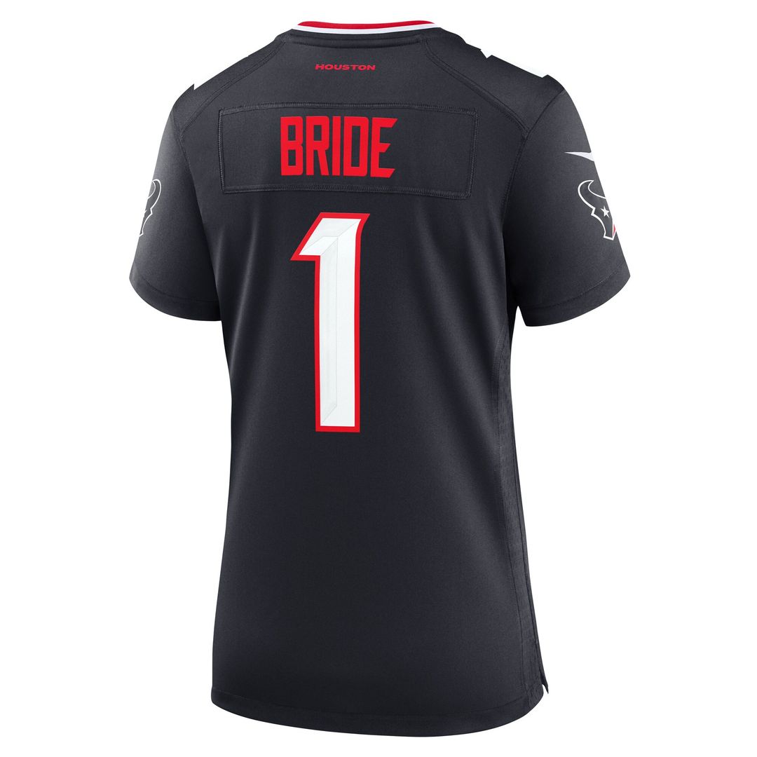 Number 1 Bride Houston Texans Nike Women's Game Jersey - Navy Official NFL Team Apparel Football Fan Gear