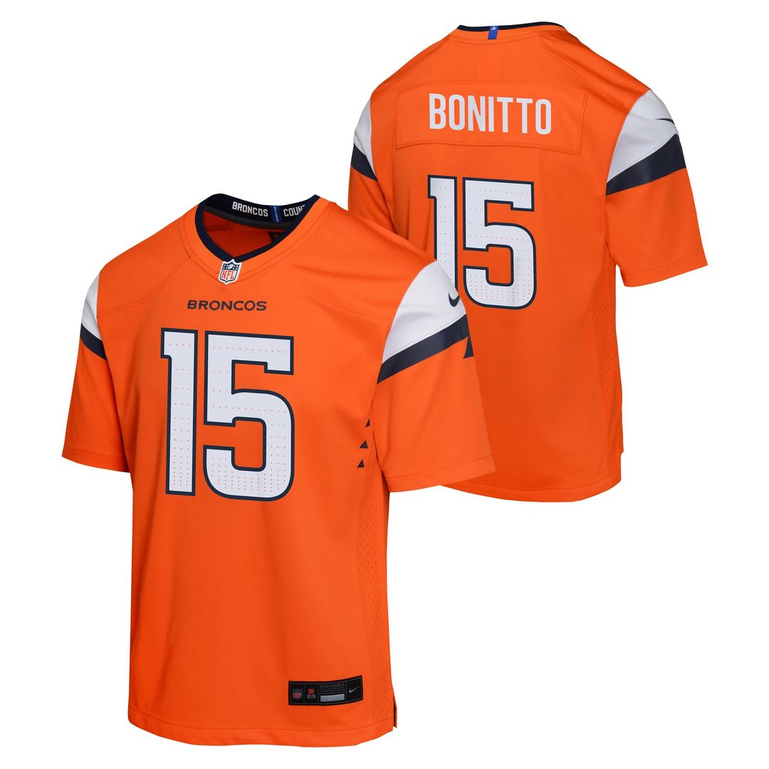 Nik Bonitto Denver Broncos Nike Youth Alternate Game Jersey - Orange Official NFL Team Apparel Football Fan Gear