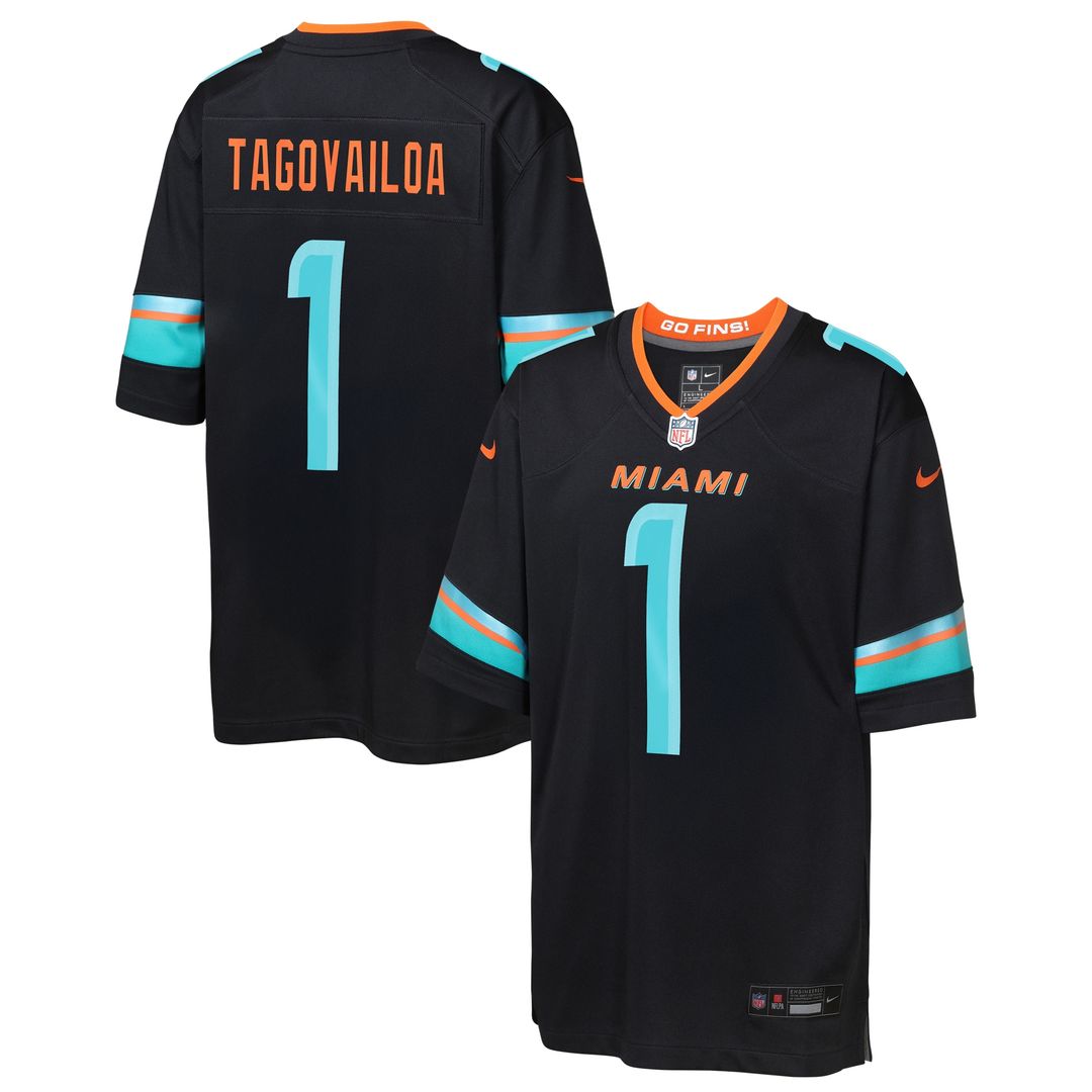 Tua Tagovailoa Miami Dolphins Nike Youth 2025 Rivalries Collection Game Jersey - Pitch Blue Official NFL Team Apparel Football Fan Gear