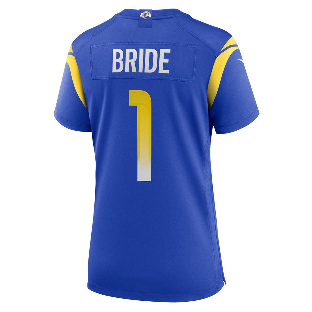 Number 1 Bride Los Angeles Rams Nike Women's Game Jersey - Royal Official NFL Team Apparel Football Fan Gear
