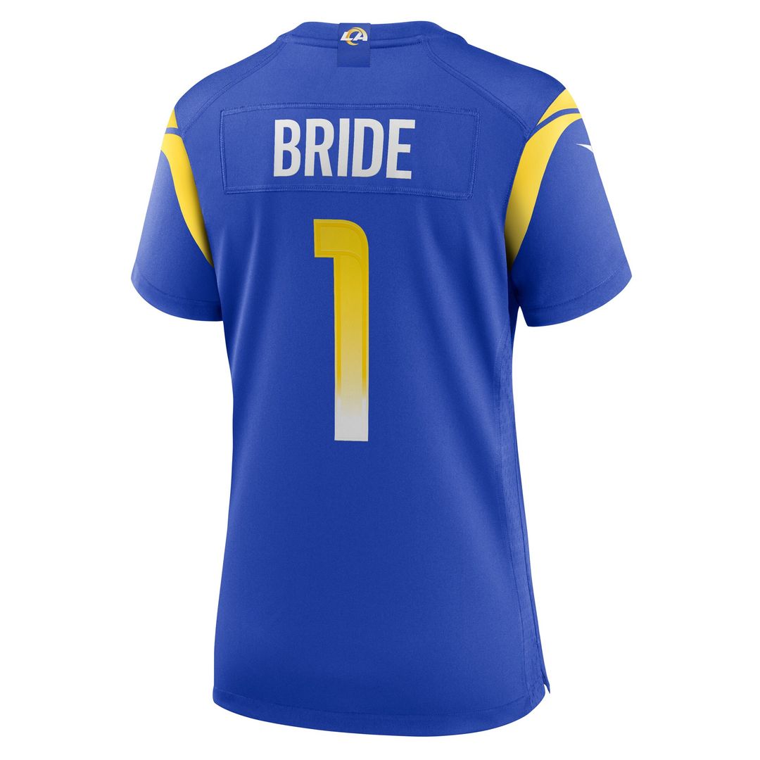 Number 1 Bride Los Angeles Rams Nike Women's Game Jersey - Royal Official NFL Team Apparel Football Fan Gear