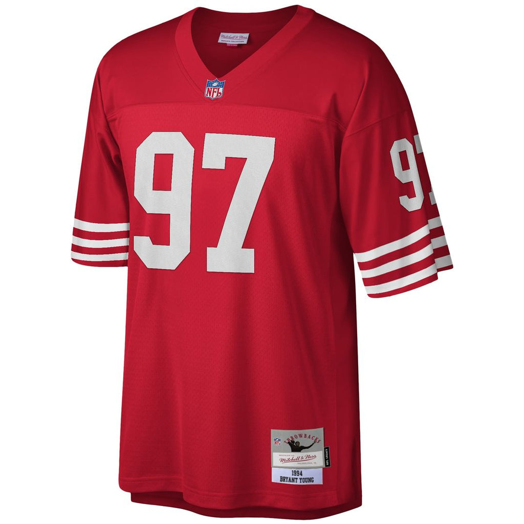 Bryant Young San Francisco 49ers Mitchell & Ness Legacy Replica Jersey - Scarlet Official NFL Team Apparel Football Fan Gear