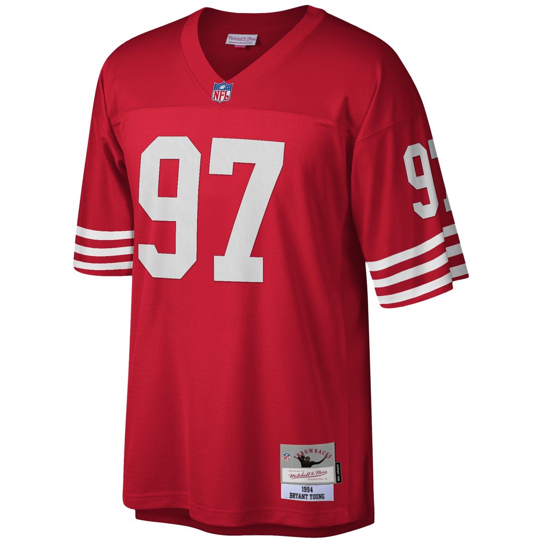 Bryant Young San Francisco 49ers Mitchell & Ness Legacy Replica Jersey - Scarlet Official NFL Team Apparel Football Fan Gear