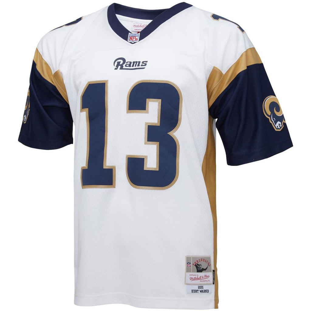 Kurt Warner Los Angeles Rams Mitchell & Ness Big & Tall 2001 Retired Player Replica Jersey - White Official NFL Team Apparel Football Fan Gear