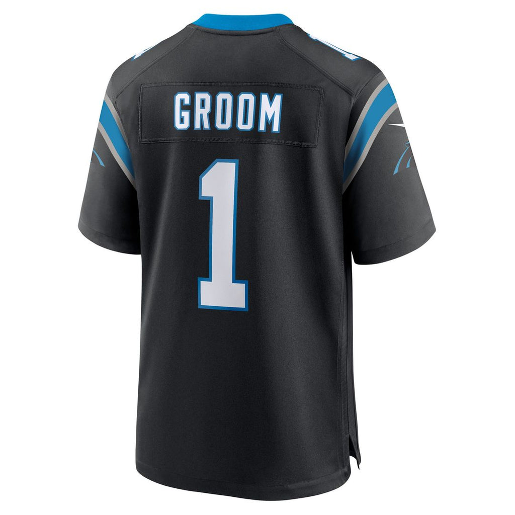 Number 1 Groom Carolina Panthers Nike Game Jersey - Black Official NFL Team Apparel Football Fan Gear