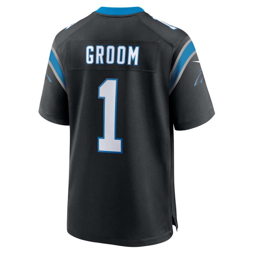 Number 1 Groom Carolina Panthers Nike Game Jersey - Black Official NFL Team Apparel Football Fan Gear