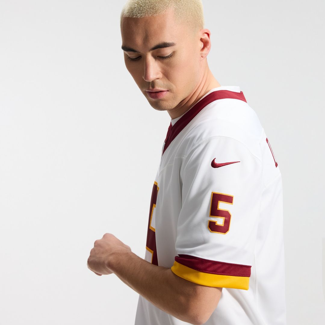 Jayden Daniels Washington Commanders Nike Vapor F.U.S.E. Stitched Limited Jersey - White Official NFL Team Apparel Football Fan Gear