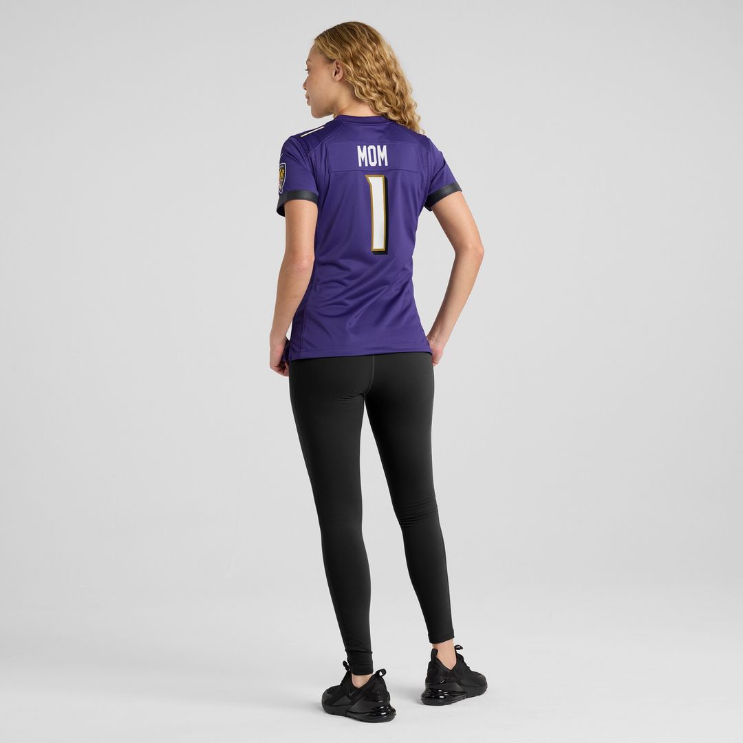 Number 1 Mom Baltimore Ravens Nike Women's Game Jersey - Purple Official NFL Team Apparel Football Fan Gear