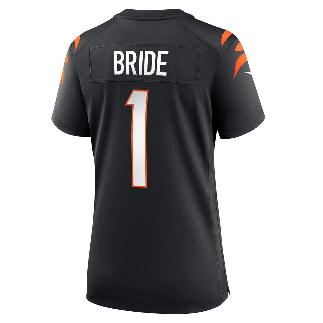 Number 1 Bride Cincinnati Bengals Nike Women's Game Jersey - Black Official NFL Team Apparel Football Fan Gear
