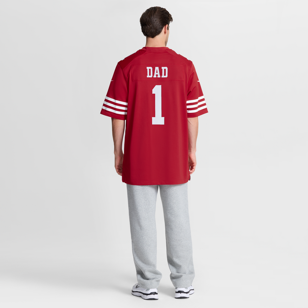Number 1 Dad San Francisco 49ers Nike Game Jersey - Scarlet Official NFL Team Apparel Football Fan Gear