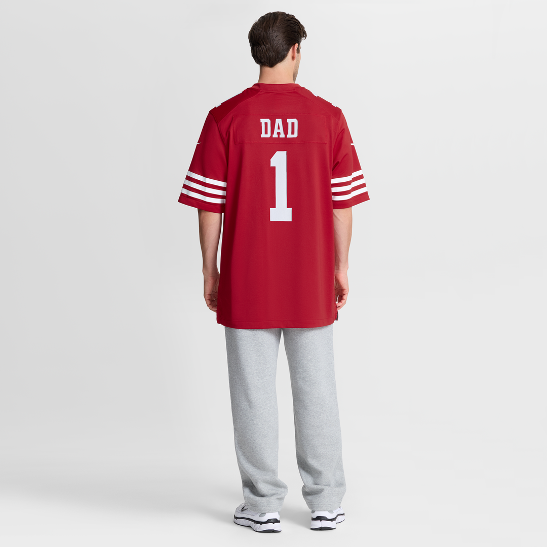 Number 1 Dad San Francisco 49ers Nike Game Jersey - Scarlet Official NFL Team Apparel Football Fan Gear
