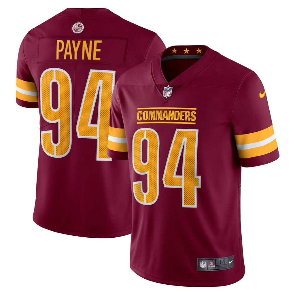 Da'Ron Payne Washington Commanders Nike Vapor Limited Jersey - Burgundy Official NFL Team Apparel Football Fan Gear