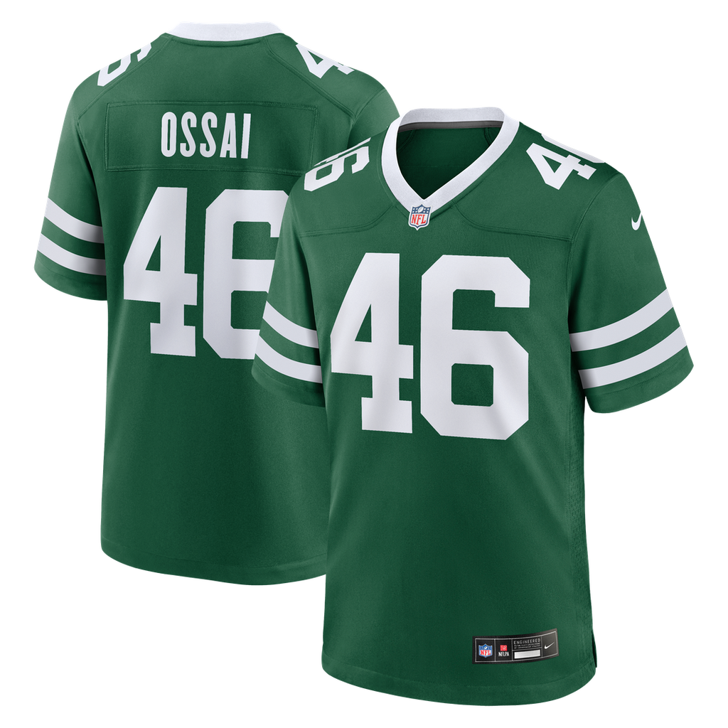 Joseph Ossai New York Jets Nike Team Game Jersey - Legacy Green Official NFL Team Apparel Football Fan Gear
