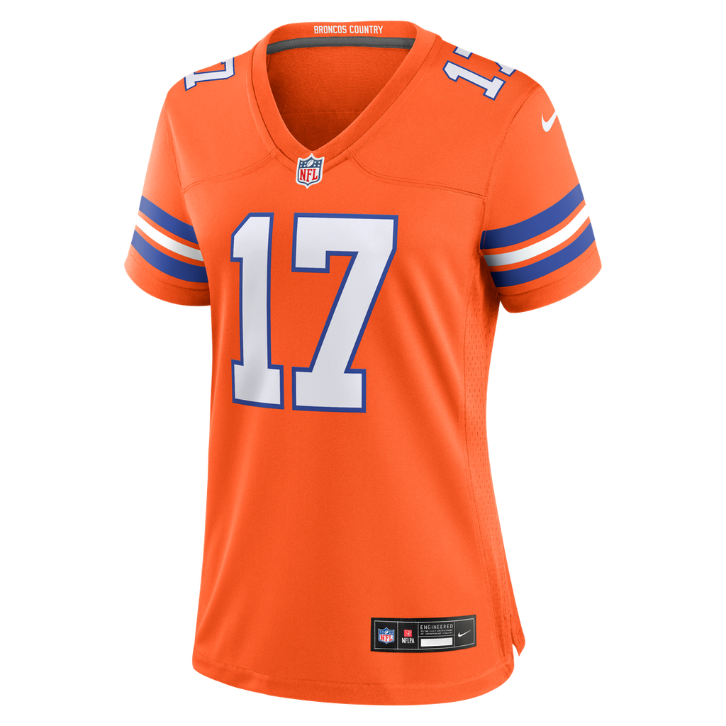 Jaylen Waddle Denver Broncos Nike Women's Mile High Collection 1977 Throwback Game Jersey - Orange Official NFL Team Apparel Football Fan Gear
