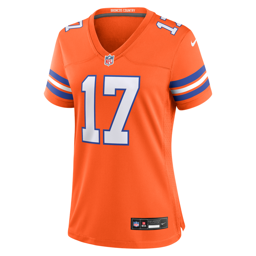 Jaylen Waddle Denver Broncos Nike Women's Mile High Collection 1977 Throwback Game Jersey - Orange Official NFL Team Apparel Football Fan Gear