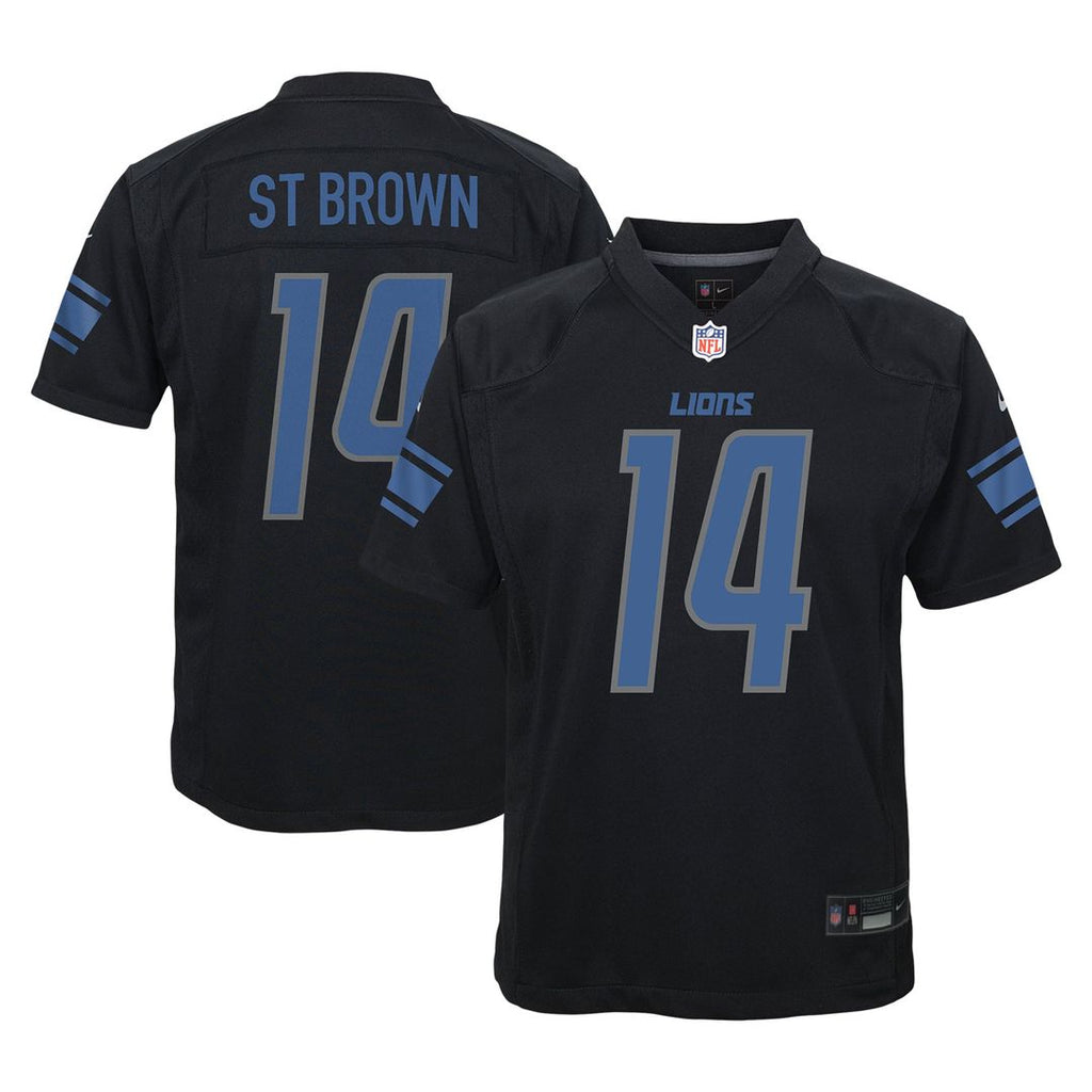 Amon-Ra St. Brown Detroit Lions Nike Youth Game Jersey - Black Official NFL Team Apparel Football Fan Gear