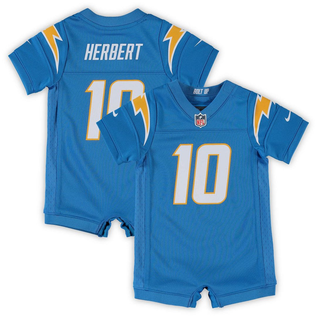 Justin Herbert Los Angeles Chargers Nike Infant Game Romper Jersey - Powder Blue Official NFL Team Apparel Football Fan Gear