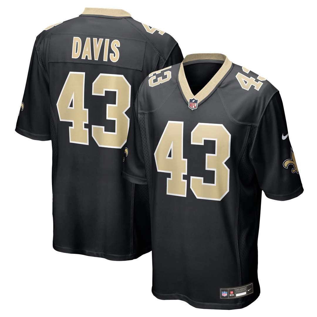 Michael Davis New Orleans Saints Nike Team Game Jersey - Black Official NFL Team Apparel Football Fan Gear
