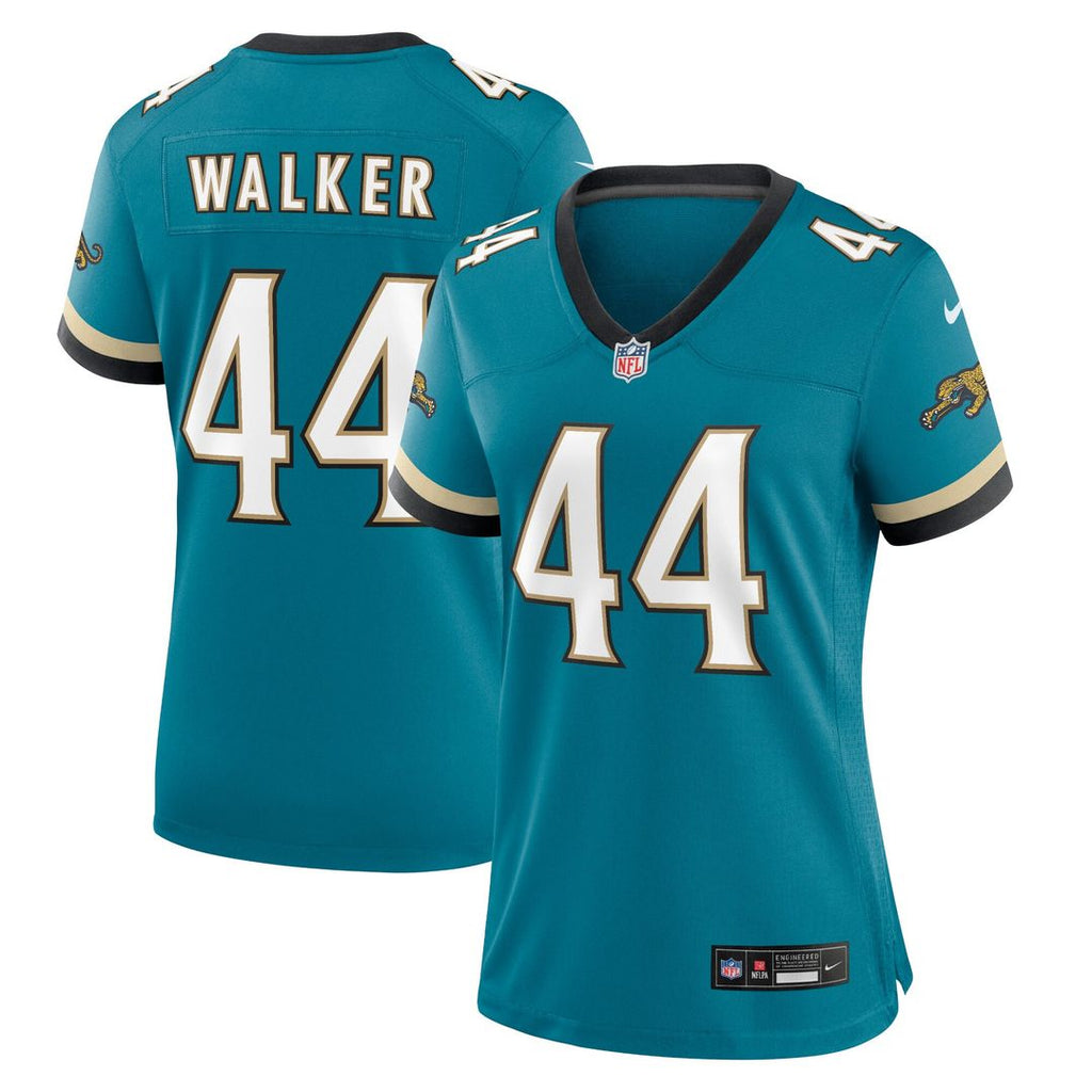 Travon Walker Jacksonville Jaguars Nike Women's Prowler Throwback Game Jersey - Teal Official NFL Team Apparel Football Fan Gear